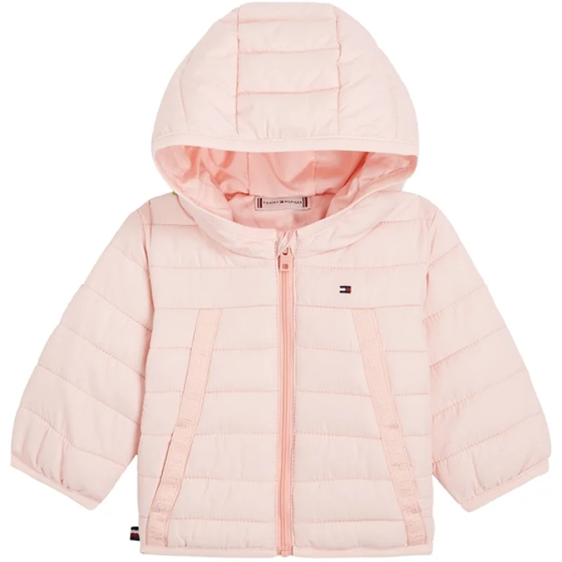 Camping hiking dried fruits-Tommy Hilfiger Baby Monotype Tape Puffer Jacket Pink Crystal