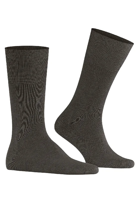 merino wool socks-Airport Airport Sock | Brown Mel. 14435-5041