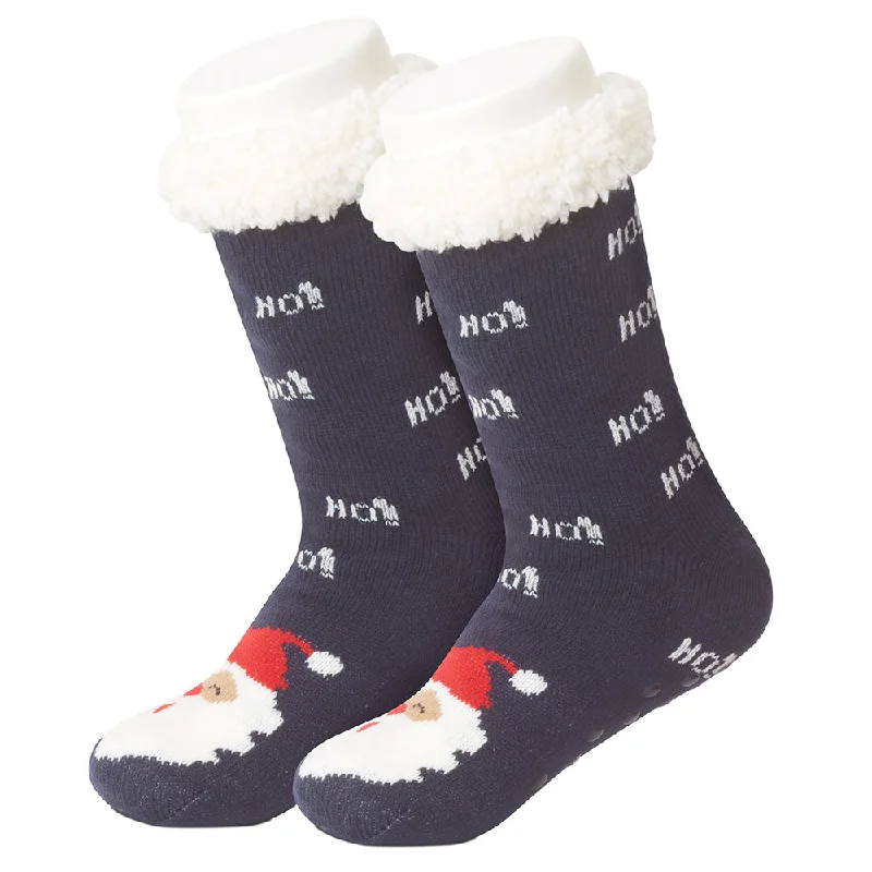 eco-friendly socks-Jolly Santa Women's Slipper Socks