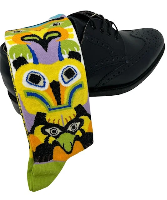 socks for minimalist fashion-DMITRY "Dancing Feather" Patterned Made in Italy Mercerized Cotton Socks