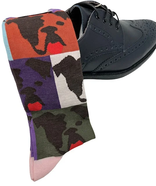 socks with bold stripes-DMITRY "Unconditionally Yours" Patterned Made in Italy Mercerized Cotton Socks