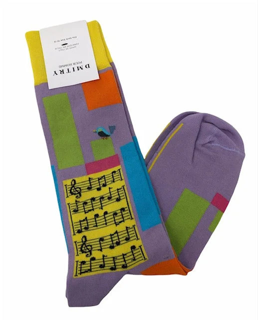 socks with cozy lining-DMITRY "Symphony" Patterned Made in Italy Mercerized Cotton Socks