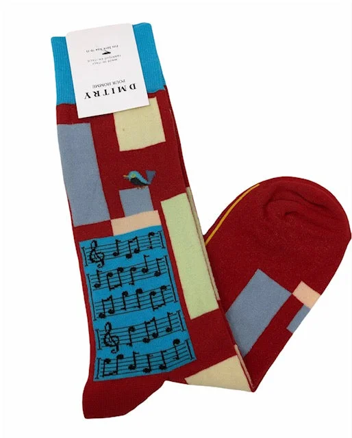 socks for casual walks-DMITRY "Symphony" Patterned Made in Italy Mercerized Cotton Socks