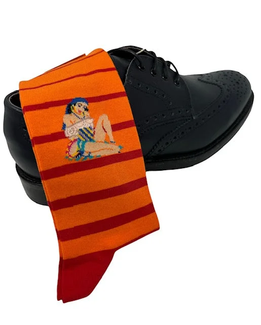 socks with lightweight feel-DMITRY "Baila Me" Patterned Made in Italy Mercerized Cotton Socks