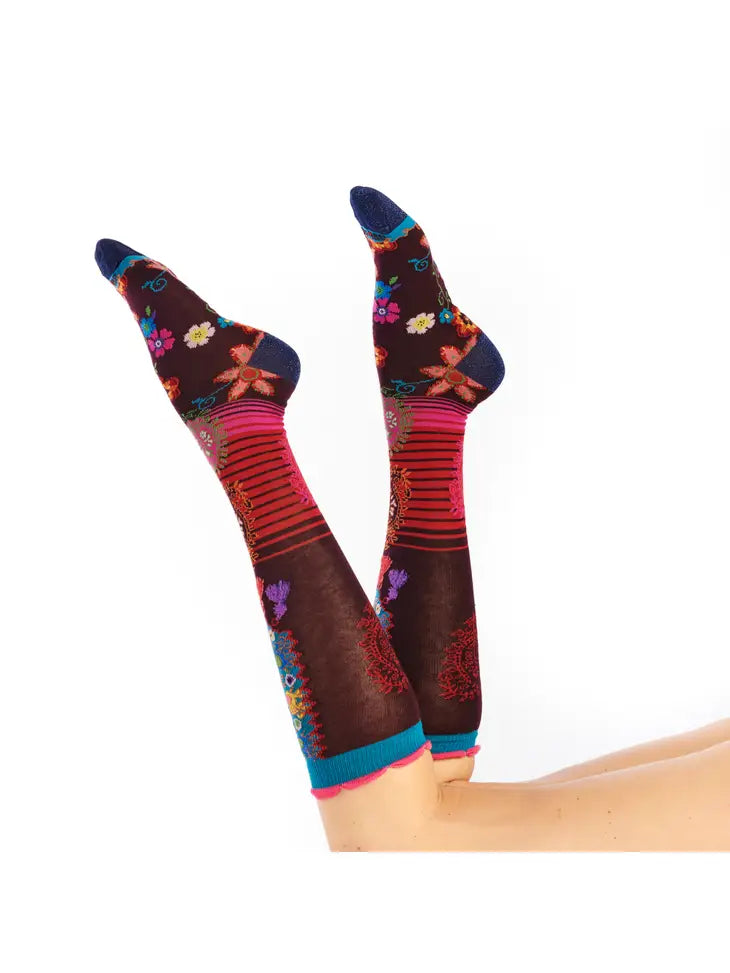 socks with extra stretch-Women's Patterned Made in Italy Mercerized Cotton Socks