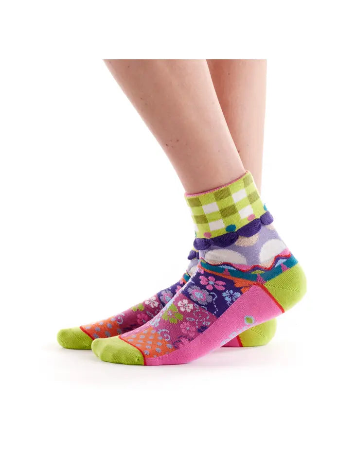 socks for dance classes-Women's Patterned Made in Italy Mercerized Cotton Socks