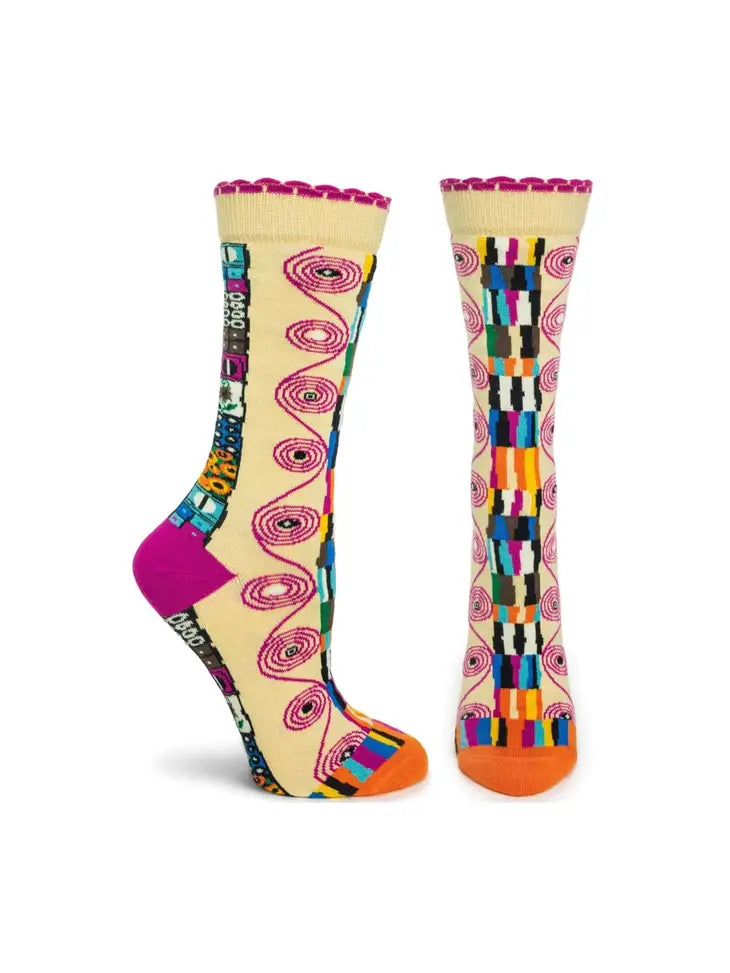 socks with moisture control-Women's Patterned Mercerized Cotton Socks