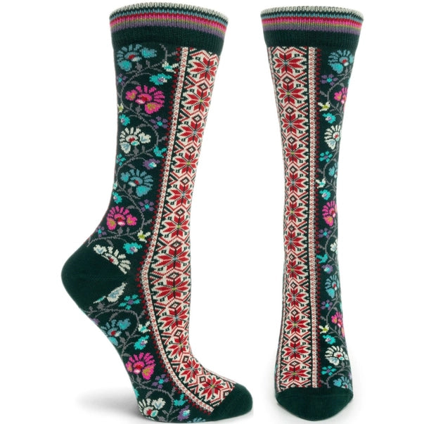 socks for cold feet-Women's Patterned Mercerized Cotton Socks