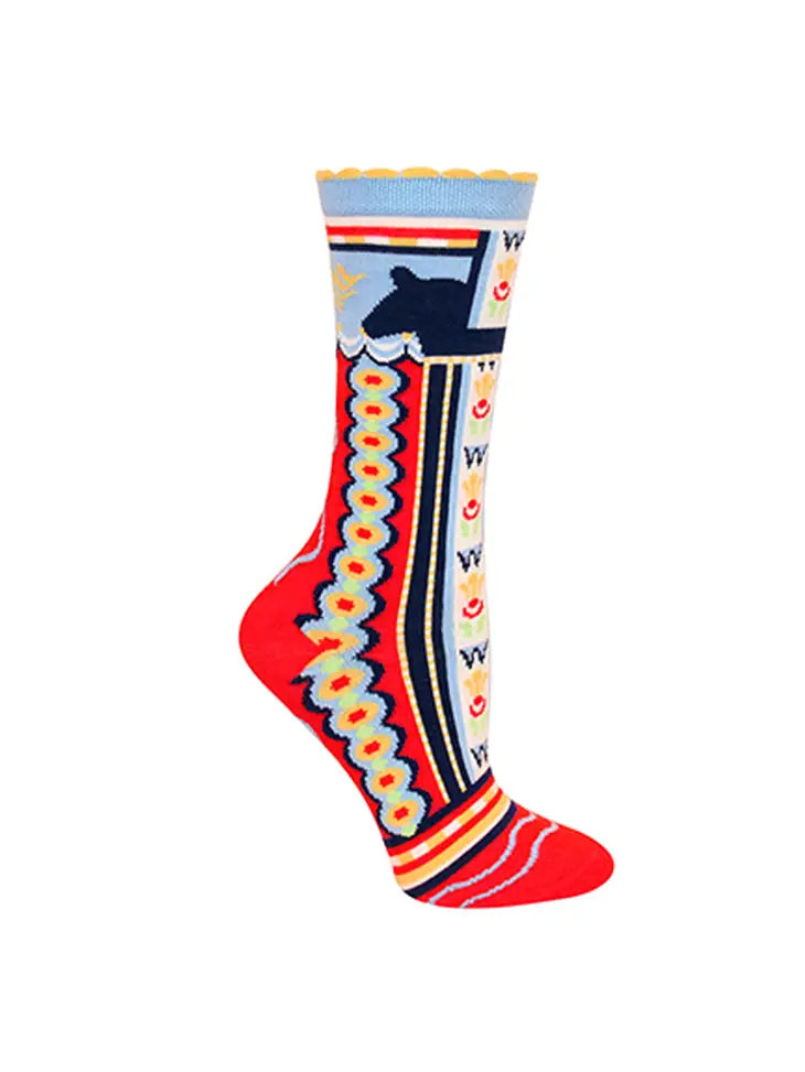 funny socks for gifts-Women's Patterned Mercerized Cotton Socks