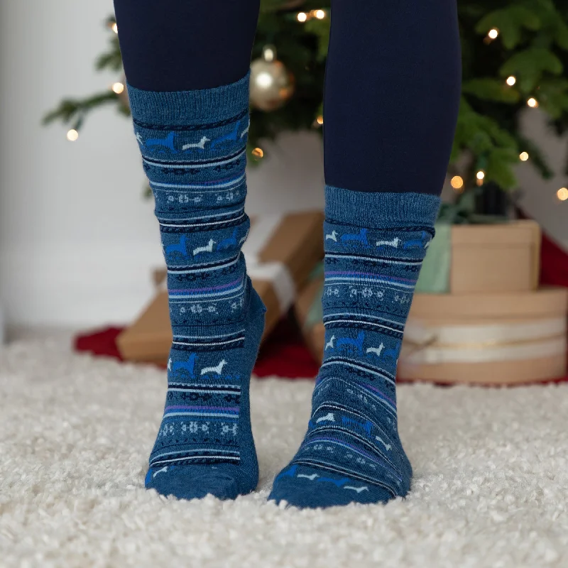 socks for winter camping-Baby Alpaca Fun Print Socks