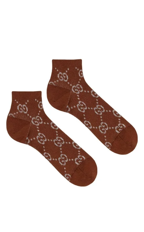 socks with extra warmth-GG Embroidered Cotton Blend socks