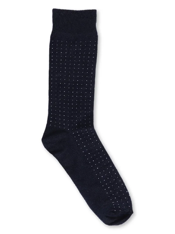 lightweight socks for travel-Men's Navy Blue Basic Crew length Socks -Pack of 5