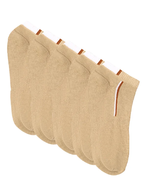 socks for gym workouts-Men's Beige Basic Ankle length Socks -Pack of 5