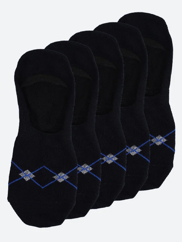 heated socks for winter-Men Set of 5 Foot Length Navy Socks