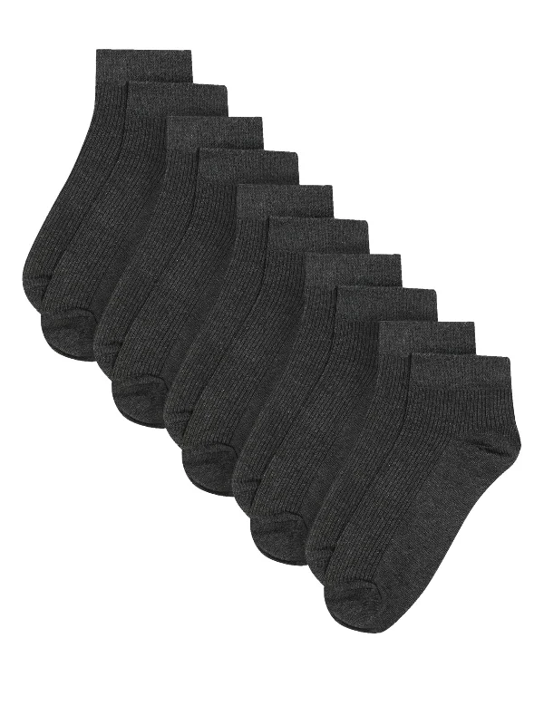 merino wool socks-Men Set of 5 Anthra Ankle Length Socks