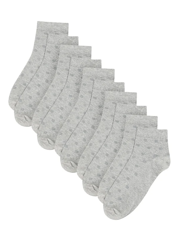 silk socks for dress shoes-Men Set of 5 Grey Ankle Length Socks