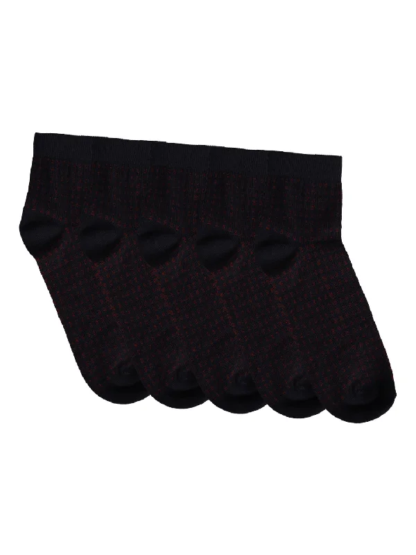 knee-high socks for women-Men's Navy Blue Basic Ankle length Socks -Pack of 5