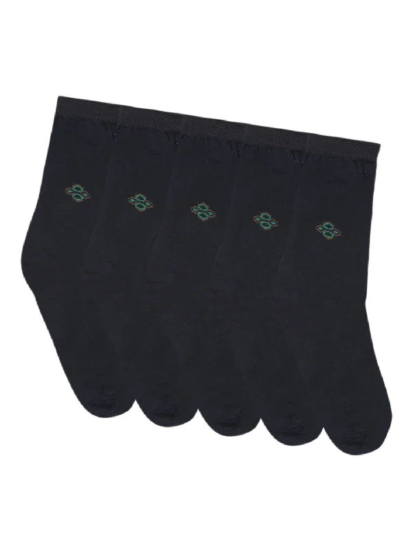 socks for sweaty feet-Men Set of 5 Navy Socks