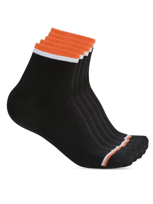 socks for skateboarding-Men's Black   Fashion Ankle length Socks -Pack of 5