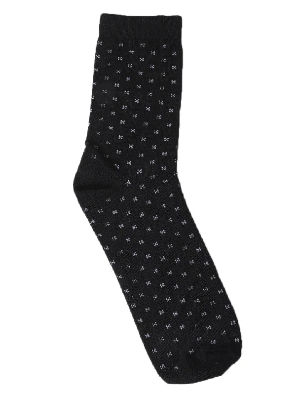 socks for casual Fridays-Men's Black Basic Crew Length Socks -Pack of 5