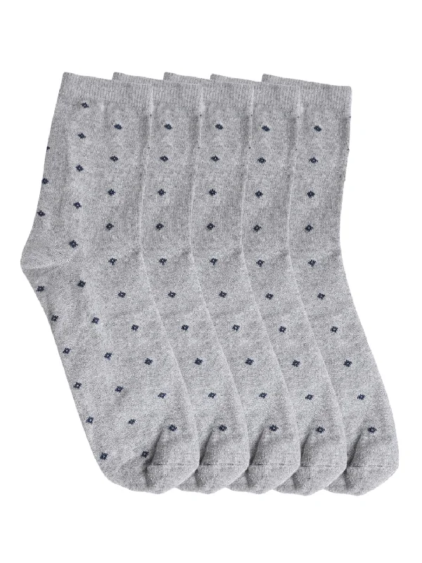 socks for team sports-Men's Grey Melange Basic Ankle length  Socks -Pack of 5