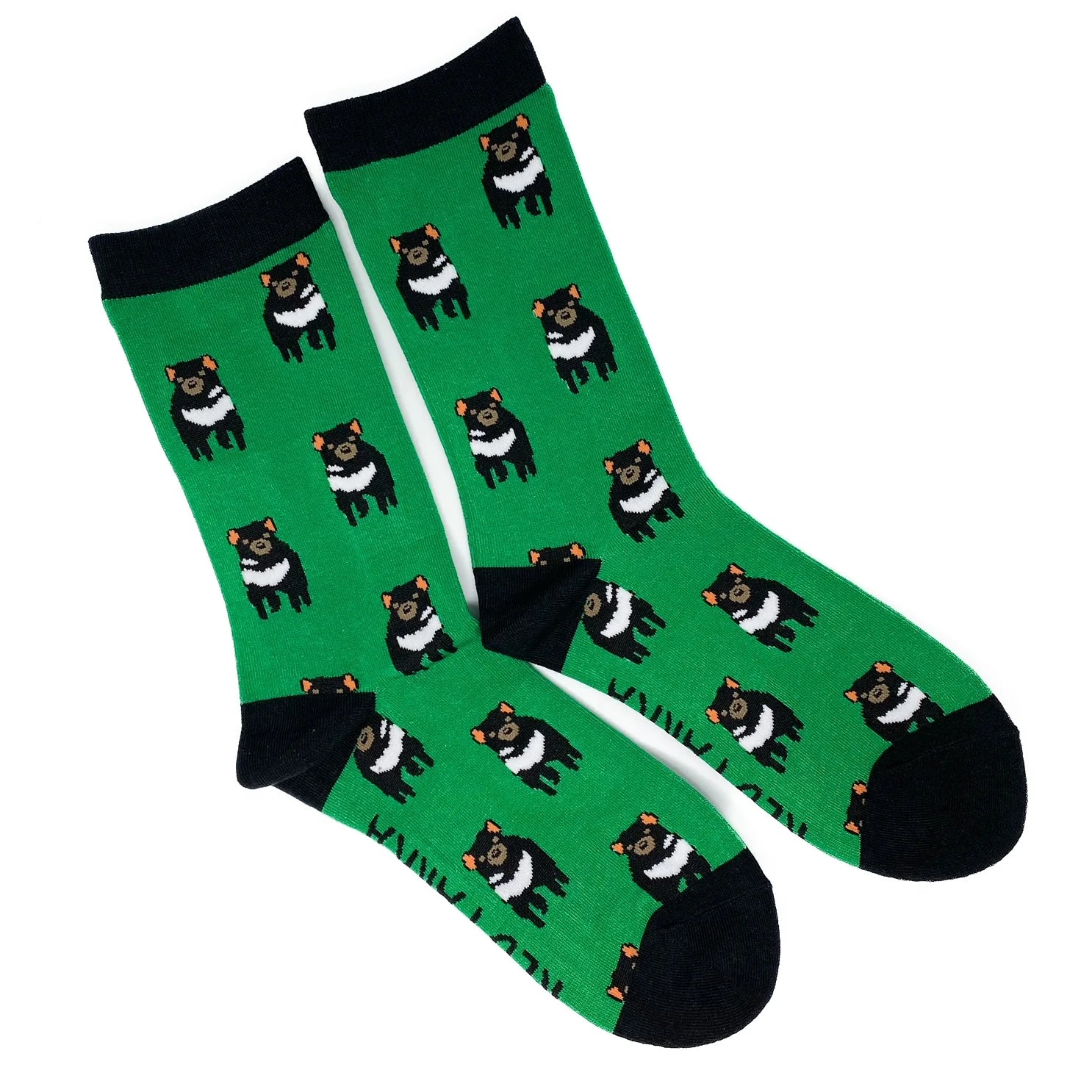 socks with fun graphics-Green Devil Socks