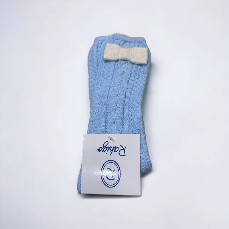 socks with quirky patterns-Baby Blue and Cream Socks