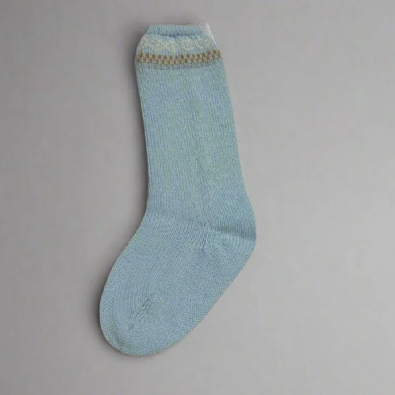 socks for kids sports-Baby Blue Boy Knit Sock