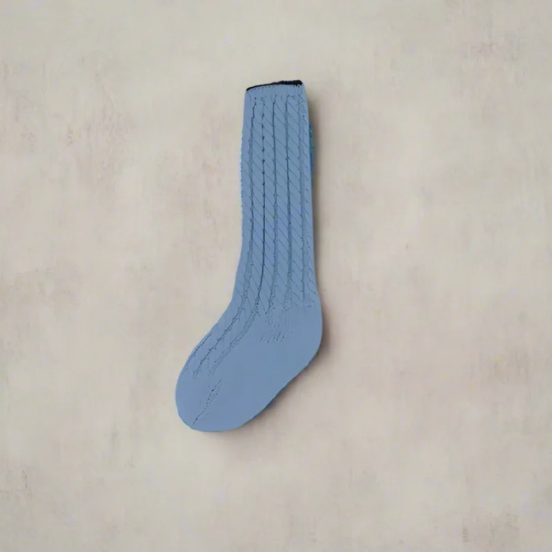 socks with bright colors-Baby Blue Knit Sock