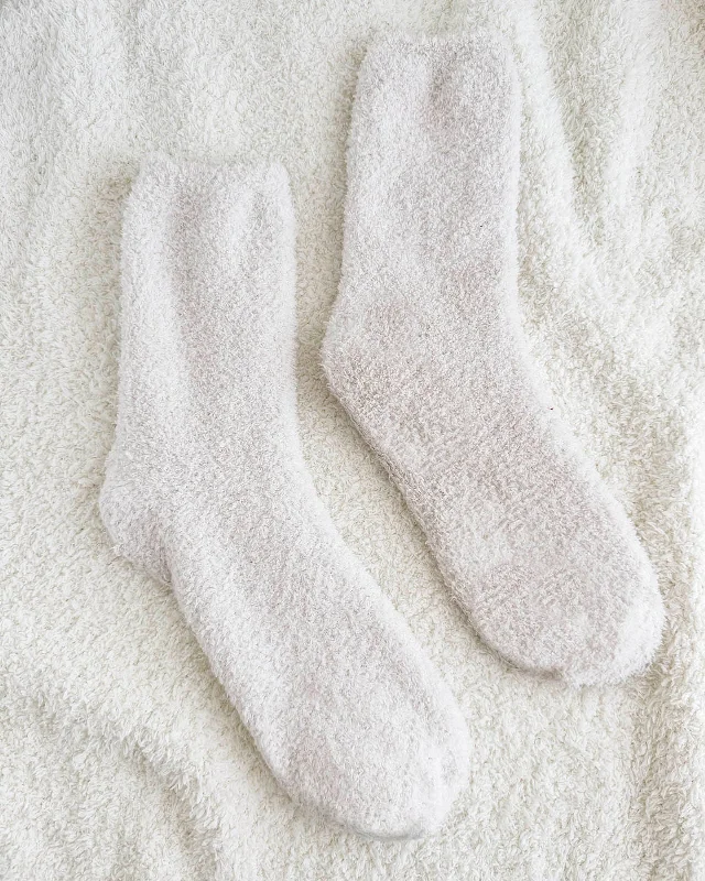 socks for marathon runners-Ivory Bia Fuzzy Yarn Socks