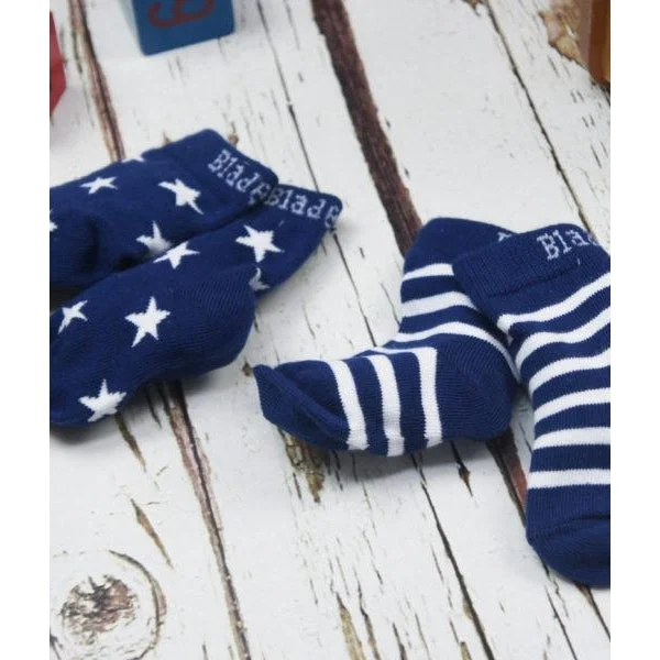 minimalist socks-Blade and Rose Submarine White and Navy Socks