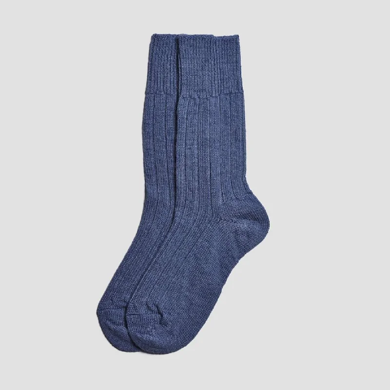 socks for casual walks-Blueberry Alpaca Bed Socks