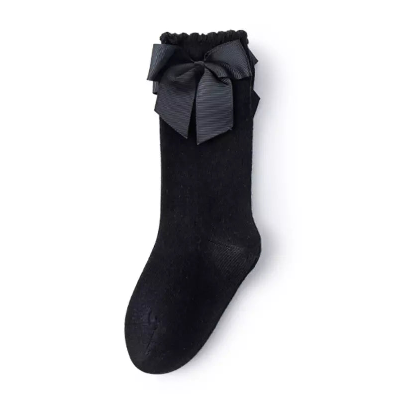 eco-friendly socks-Cotton Black Bow Sock