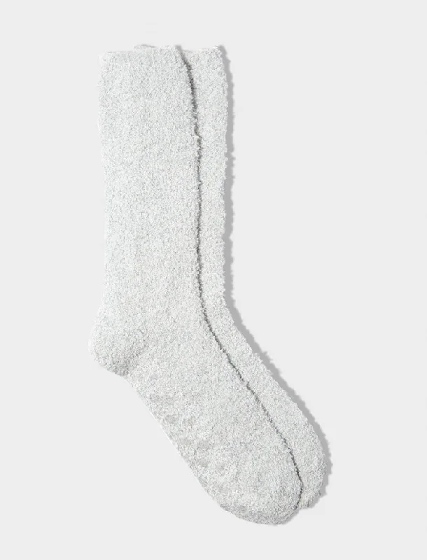 socks for long-distance hiking-Cozy Bed Socks in Grey