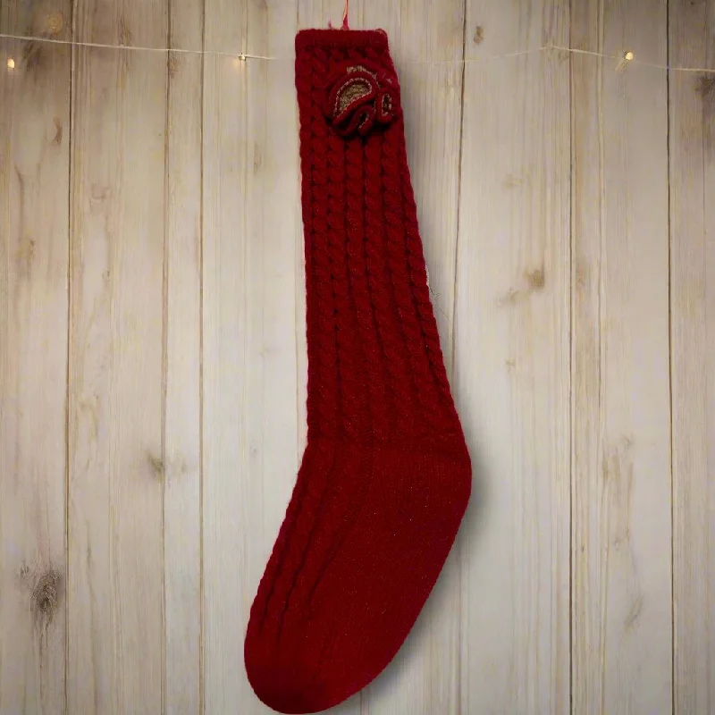 socks for casual sneakers-Deep Red Knit Sock