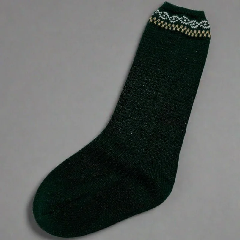 socks with fun slogans-Emerald Green Knit Sock