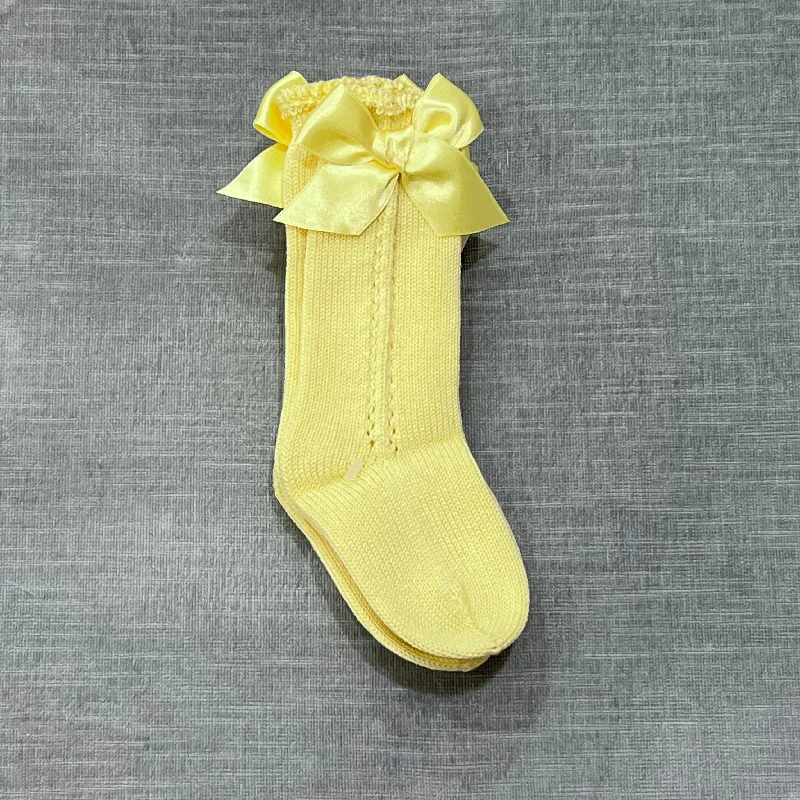 socks for sensitive toes-Juliana Knit Yellow Sock