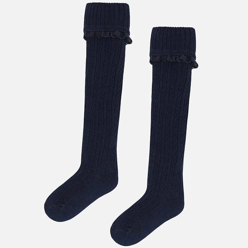 durable socks for work-Mayoral Cable Knit Socks