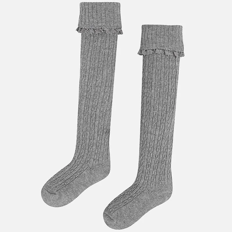 colorful socks for fashion-Mayoral Cable Knit Socks