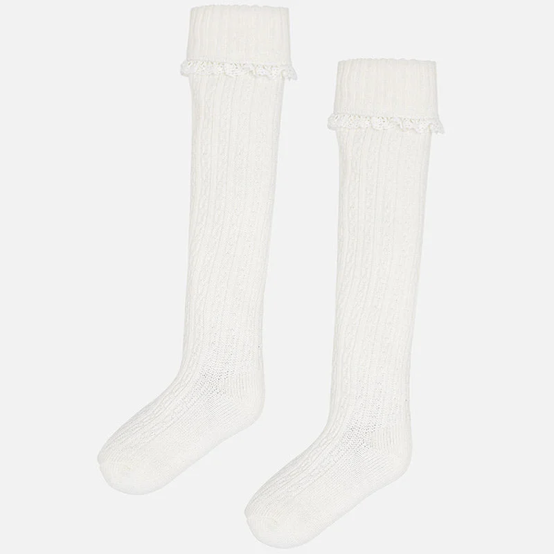 eco-friendly socks-Mayoral Cable Knit Socks