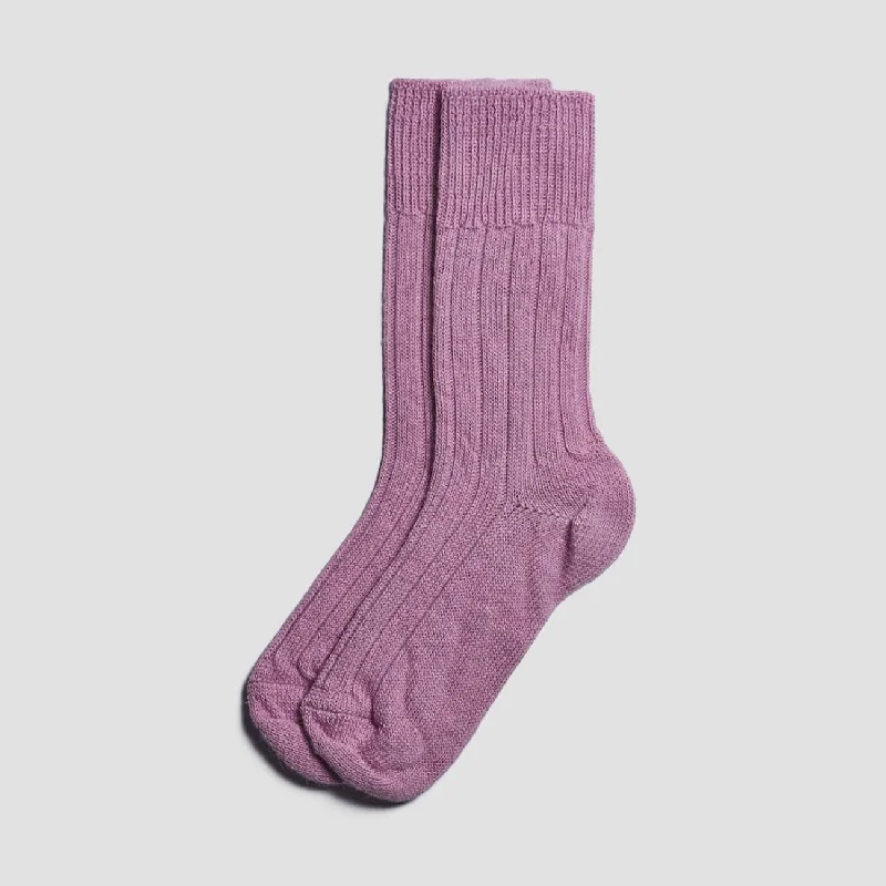 socks for crossfit workouts-Raspberry Alpaca Bed Socks