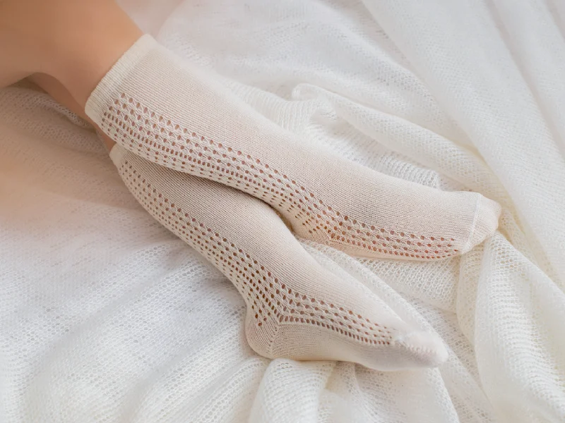 breathable work socks-Spike Crochet Knee Socks