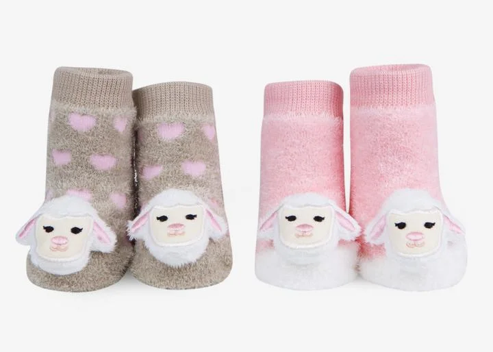 socks for wet hikes-Waddle Lamb Rattle Socks