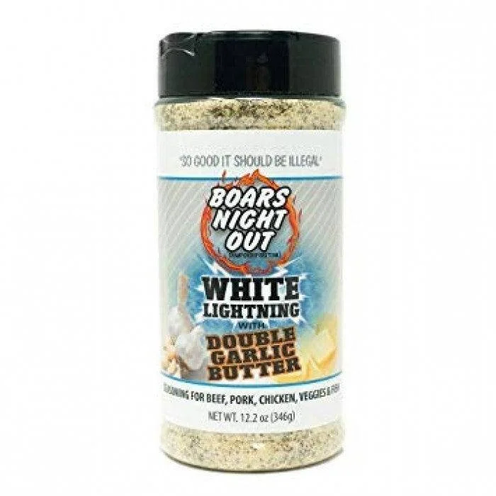 Camping hiking solo tents-Boars Night Out White Lightning Double Garlic Butter Rub (346g)