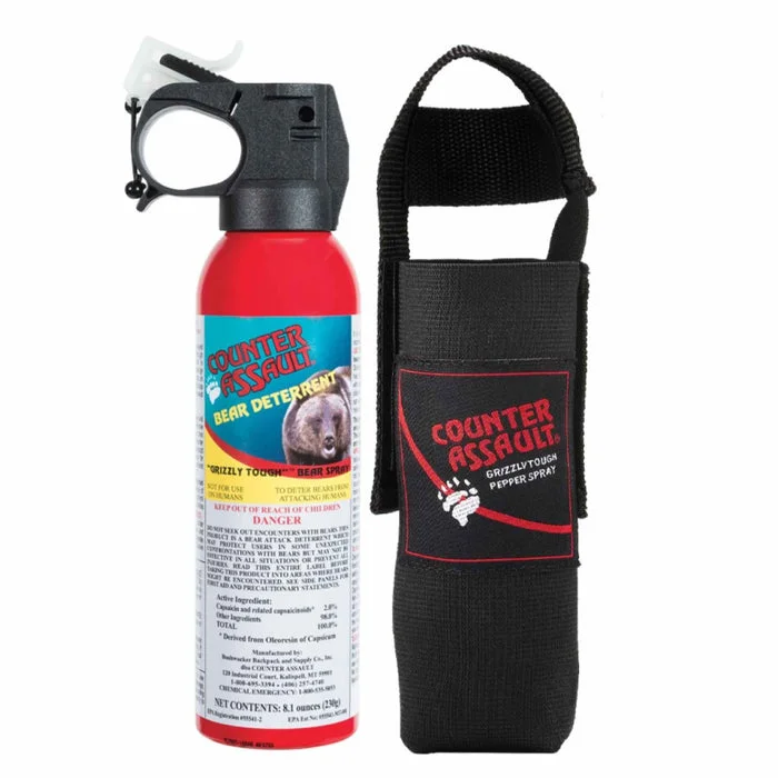 Camping hiking trail yoga-Bear Spray With Holster 32FT 8.1oz